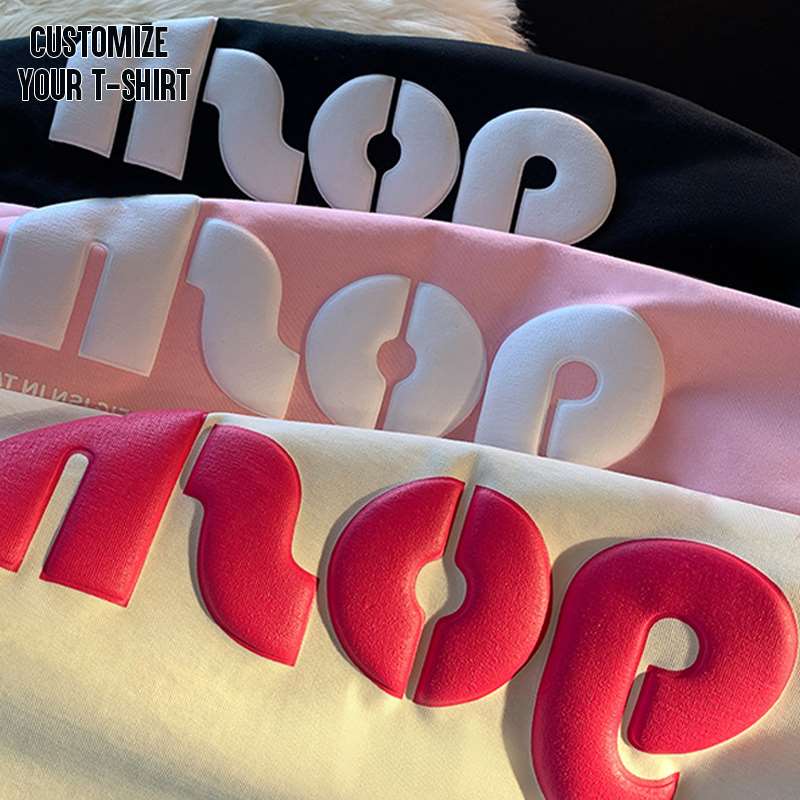 Wholesale Custom Men Cotton tshirt 3D Puff Printing T Shirt 