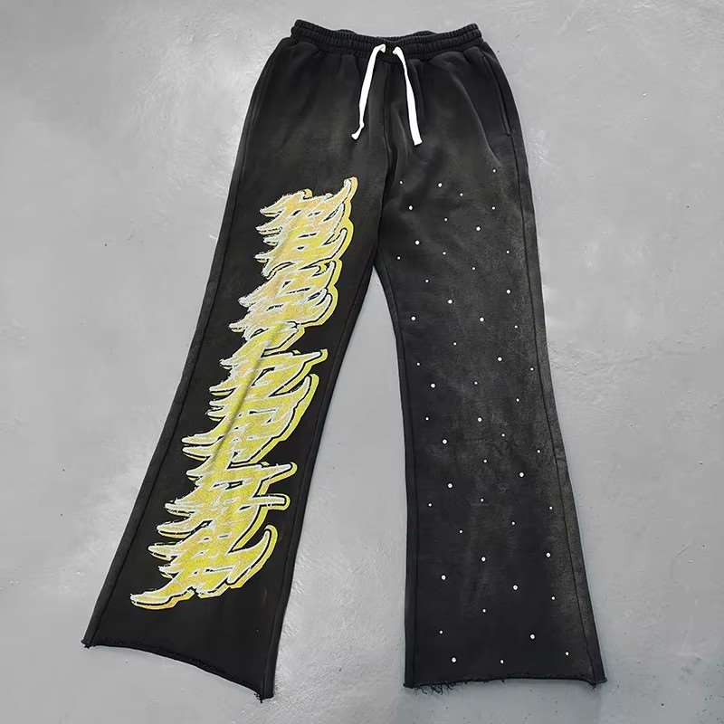 Custom Streetwear Mens Rhinestone Jogger Sweatpants supplier