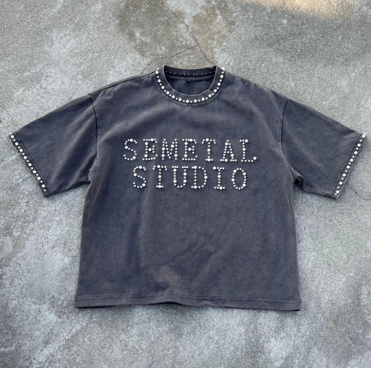 Pearl Design Drop Shoulder Cropped Boxy Fit t-shirt supplier