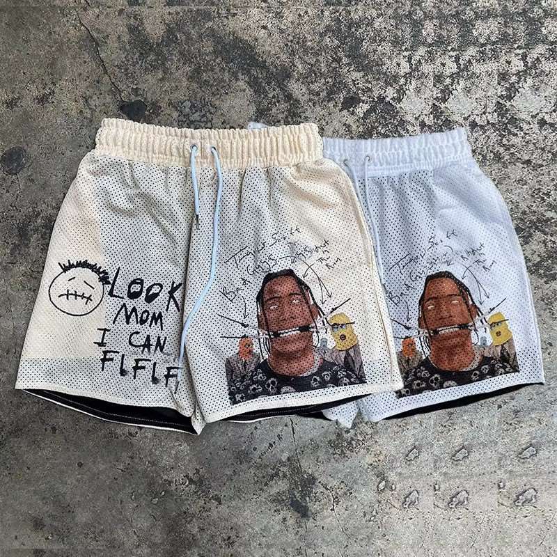 Wholesale Polyester Screen Print Graphic Mesh Shorts manufacturer